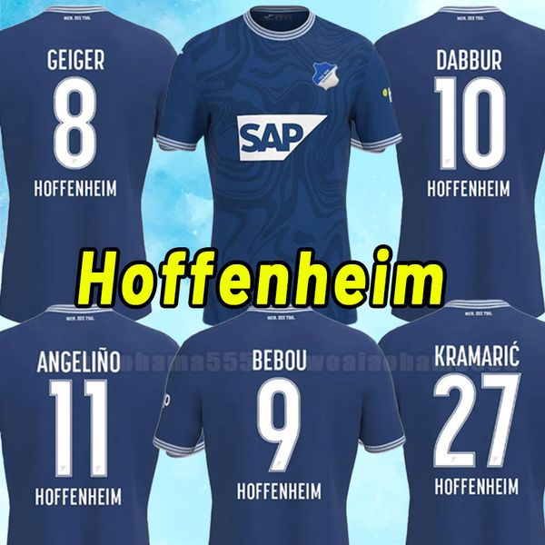 

tsg 1899 hoffenheim 23 24 thai quality soccer jerseys shirts customized football bebou #9 dabbur #10, Black;yellow