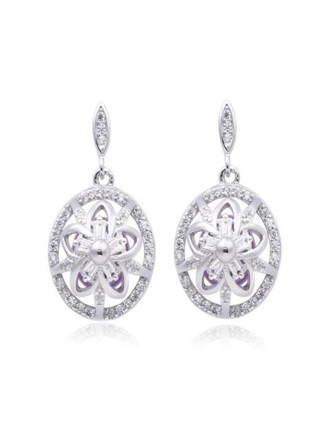 

cage earring settings for round pearl zircon 925 silver diy gift wedding bridal 5 pairs9054057, Slivery;crystal
