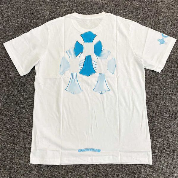 

men's luxury classics t shirts brandch t-shirts designers men women tees fashion horseshoe sanskrit cross print cotton tshirts casual, White;black