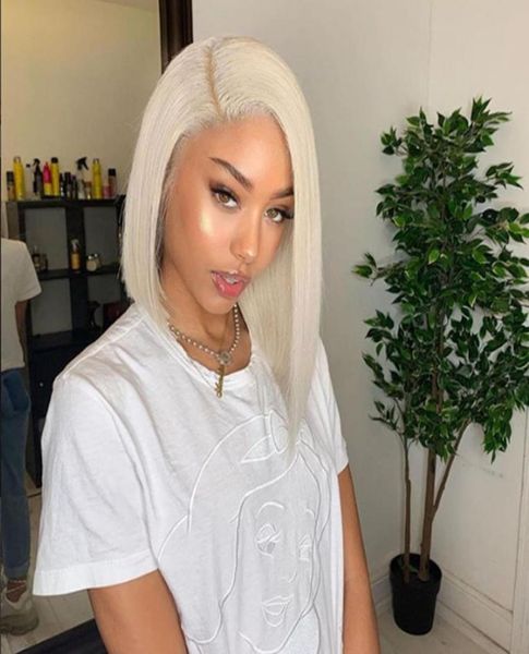 

vancehair silver grey 60 lace front human hair wigs short straight bob 150 density pre plucked hairline34752516233218, Black;brown