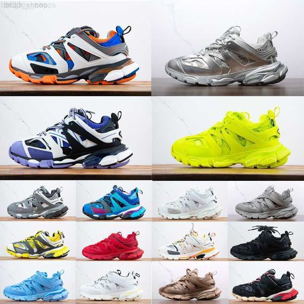 

men women luxury designer casual shoes track 3 3.0 triple white black sneakers tess.s. gomma leather trainer nylon printed platform trainers