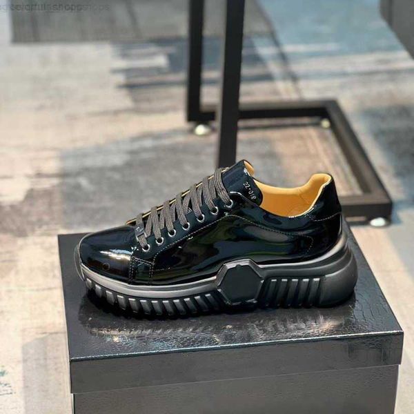 

luxury designer casual shoes real leather calfskin supersonic sneakers shoes comfort low flats outdoor trainers men's pp walking shoe e, Black