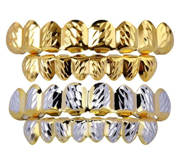 

18k gold plated mouth grillz hip hop teeth caps 6 bottom fang new christmas halloween gift4992746, Black