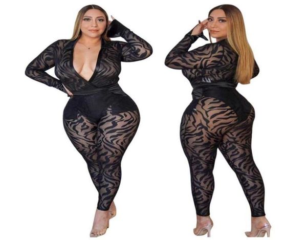 

l4xl plus size two piece set women club mesh hollow out striped and pants outfits for black 2 sets h215 women039s6390727, White
