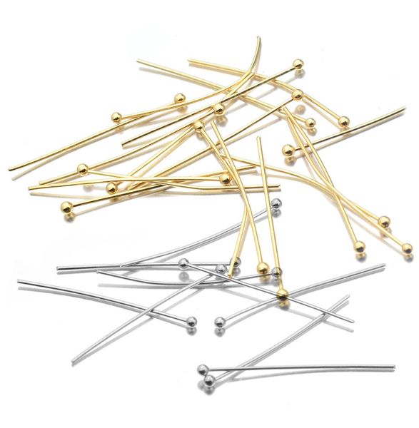 

aiovlo 50pcslot length 20 30 35 40 mm stainless steel ball head pins for diy jewelry making head pins findings dia 06mm1889210, Silver
