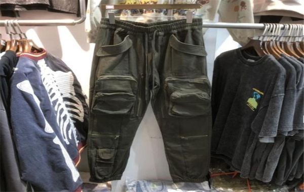 

autumn winter street pants multi pocket zipper men women9375500, Black