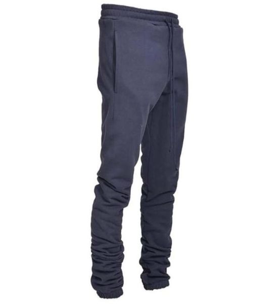 

men sweatpants solid casual style pants jogger men clothing pocket elastic waist drawstring sports pants trouser95830421868785, Black