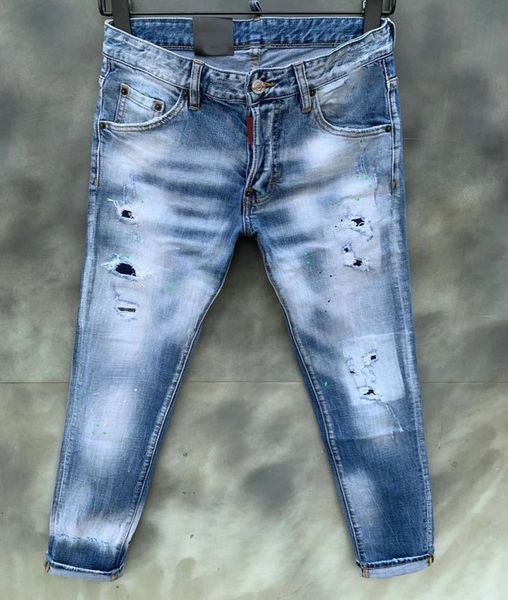 

clothing jeans slp blueblack destroyed mens slim denim straight biker skinny jean men ripped jeans pants 1236967194, Blue