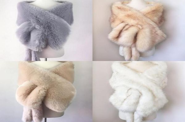 

luxurious bridal shawl fur wraps marriage shrug coat bride winter wedding party evening prom boleros jacket cloak white khaki2807867