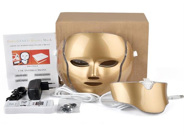 

led pon face mask with neck 7 color light therapy treatment skin rejuvenationanti aging facial skin tightening remove wrinkle perf7096595