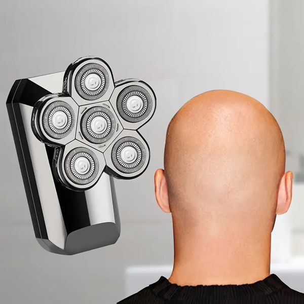 

electric head hair shaver led display ultimate mens cordless rechargeable wet/dry skull & bald head waterproof razor with rotary blades, cli