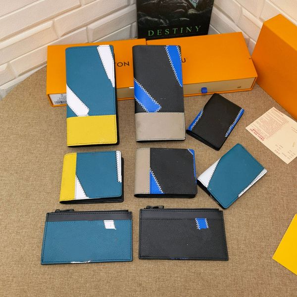 

luxury bags men short wallets graffiti letter card holders brand multi card wallets built-in zipper pocket clutch bags mens suit clip utilit, Red;black