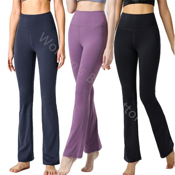 

women's bell-bottoms lulul women's pants nude elastic sports yoga bell-bottoms tight skinny high waist peach hip lifting fitness p
