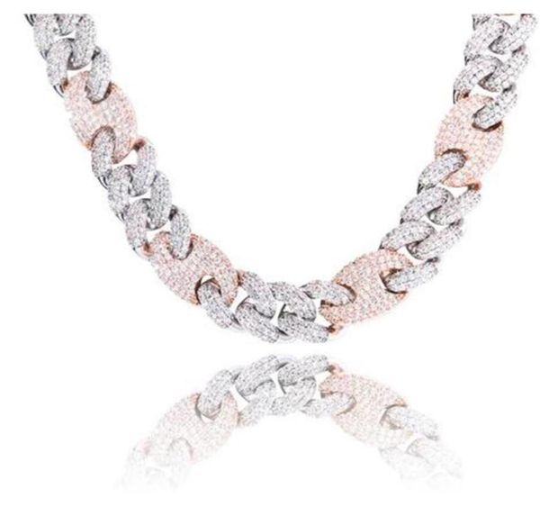 

20mm miami lock clasp cuban necklace iced out cubic zircon cuban link chain hip hop jewelry for man necklaces263b5367028, Silver