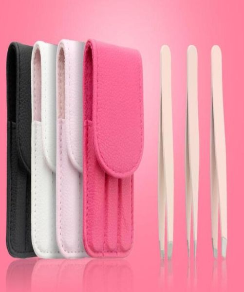 

3pcsset stainless steel eyebrow tweezer set 96cm slant tip point tip flat tip rose tweezers for hair removal face beauty kd11138096