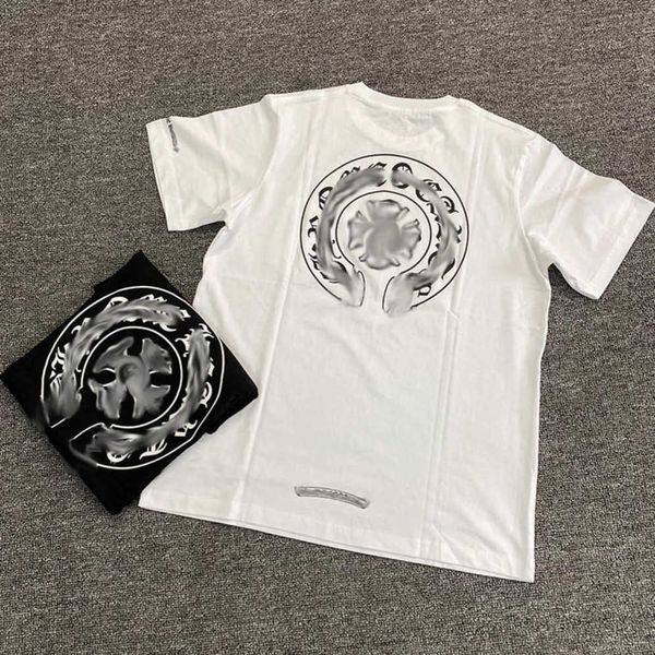 

luxury fashion men's t shirt brand ch t-shirts designers men women tees horseshoe sanskrit cross print classics cotton t-shirt casual, White;black