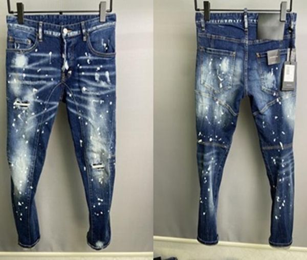 

2022 new men jeans hole light blue dark gray italy brand man long pants trousers streetwear denim skinny slim straight biker jean 1287712