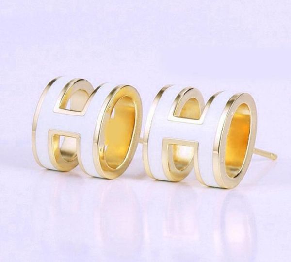 

luxury h gold hoop earrings for lady women orrous girls ear studs set designer jewelry earring valentine day gift engagement for b4028790, Golden;silver