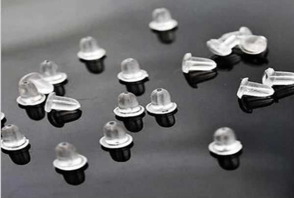 

5000pcslot clear plastic earring plugs soft not allergic silicone ear pluggingblocked earring back3463014, White
