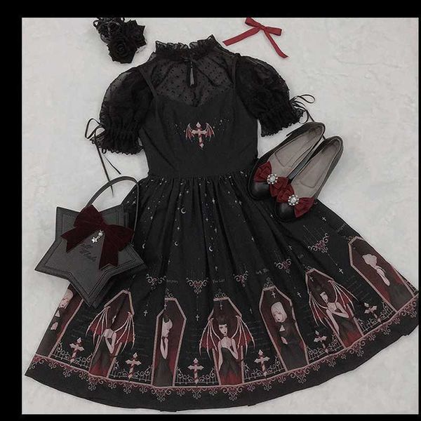 

theme costume dark gothic dress women lolita lace halloween vampire steampunk era punk vintage court princress cosplay dress ruffles 2022 l2, Black;red