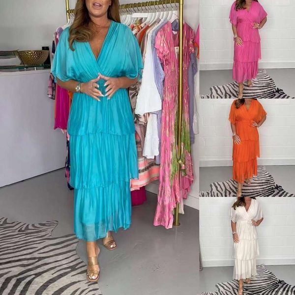 

summer dress fashion solid color flying sleeves cake, Black;gray