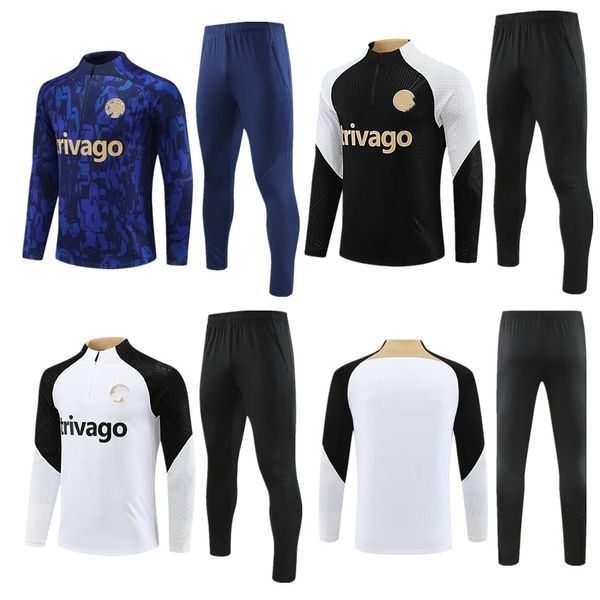 

2023 men soccer tracksuit 23che24lsea soccer jersey kids football training suit tracksuits survetement foot chandal jogging, Black;yellow