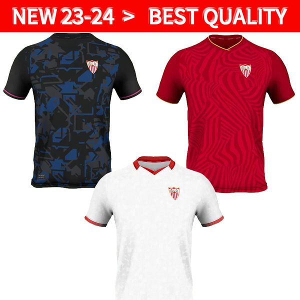 

seville 2023 2024 sevillas soccer jerseys final .ocampos suso jong maillot gudelj k.rekik tecatito munir rafa men kids kit 22 23 24 footbal, Black;yellow
