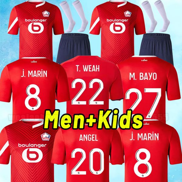

losc lille soccer jerseys 23/24 ben arfa yazici celik bamba botman 2023 2024 lille olympique jikone rsanches football shirts maillots kids k, Black;yellow