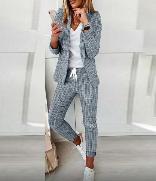 

women039s two piece pants women39s jacktet double breasted notched blazer office suit pantsuit solid long sleeve trousers wo8479576, White