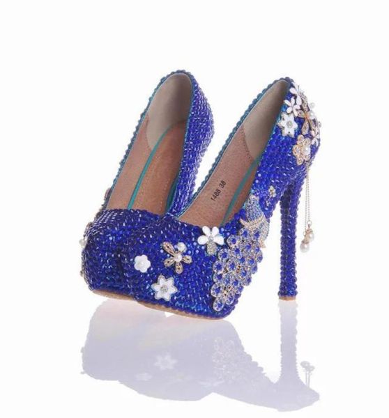 

gorgeous prom shoes rhinestone with phoenix wedding party shoes handmade women pumps blue pink purple plus size9414720, Black
