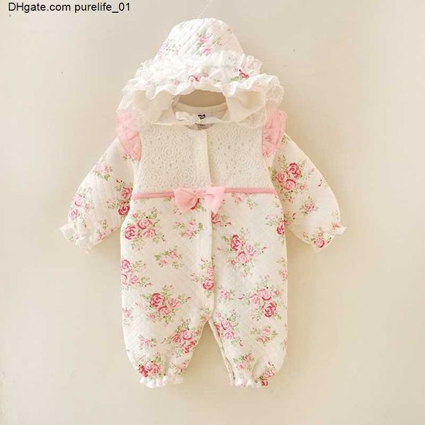 

girl newborn baby kids clothes formal rompers winter princess romper toddler thicken baby clothing 1st birthday 0-12months, Blue