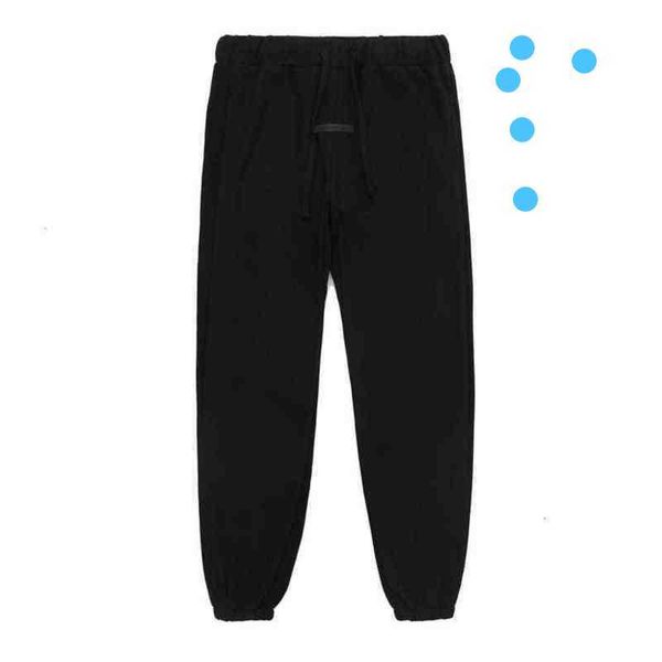 

men's pants designer ess es reflective mens womens elasticity men sweatpants drawstring trousers sports loose silocone letters winter w, Black