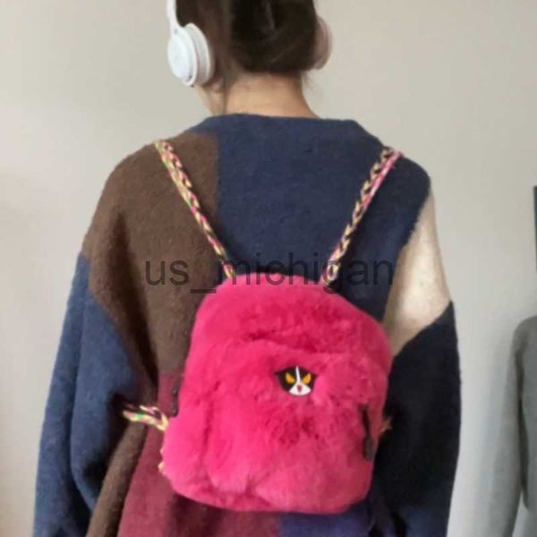 

backpack y2k plush handbag rose pink vintage harajuku style shibuya shoulder bag gothic cute new fashion casual designer backpack j230806