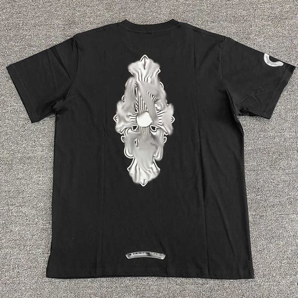 

men's luxury classics t shirt brand ch t-shirts designers men women tees fashion horseshoe sanskrit cross print cotton t-shirt casual, White;black