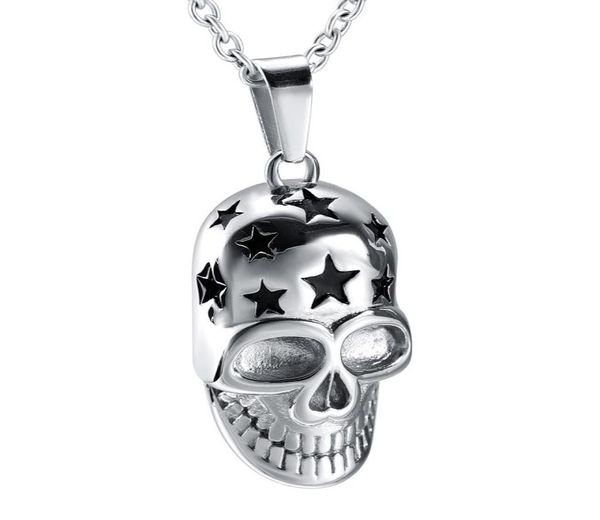 

zzl111 cool men necklace skull design memorial urn locket with screw to hold ashes keepsake jewelry cremation pendant7597450, Silver