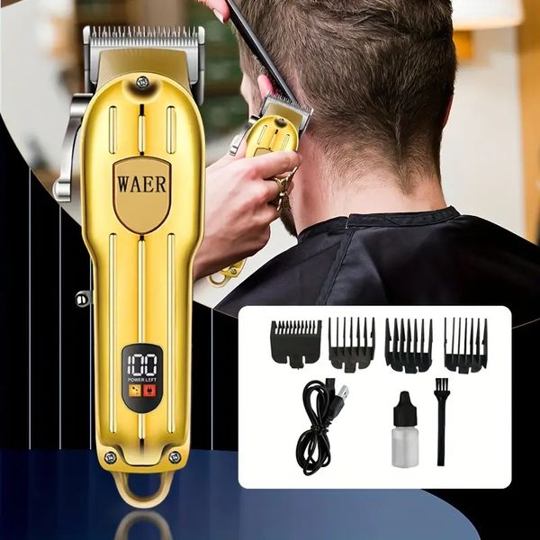 

rechargeable cordless electric hair clipper professional hair trimmer kit for barber salon home use, perfect gift for men's beards & ha