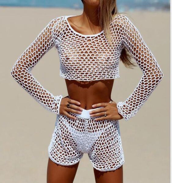 

women's hollow outfit bikini beach holiday sun protection swimsuit bathing sunsn suit short sleeve beach swimwear8963934