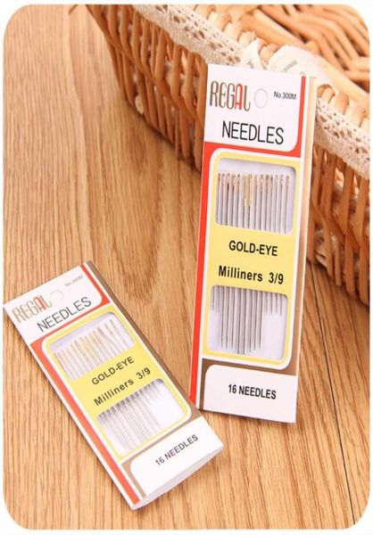 

400pcsbag tail gold plated stainless steel hand sewing needles paper box package home diy sewing combination sewing tool97101532990971
