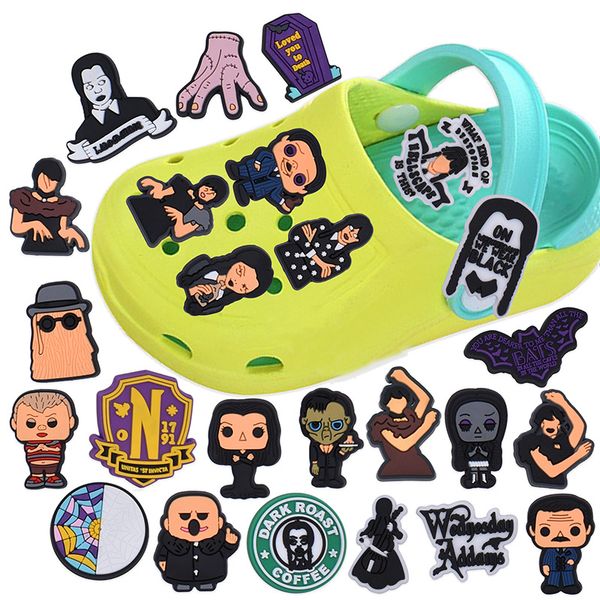 

anime charms wholesale childhood memories black wednesday funny gift cartoon charms shoe accessories pvc decoration buckle soft rubber clog, Blue