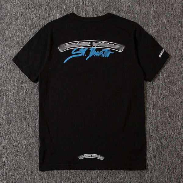 

men's classics luxury t shirt brandch t-shirts designers men women tees fashion horseshoe sanskrit cross print cotton t-shirt casual s, White;black