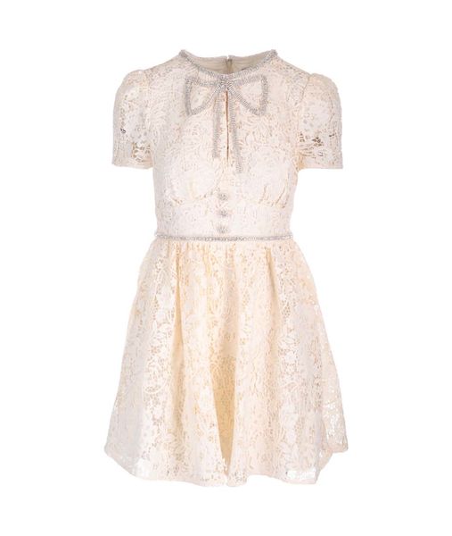 

embellished corded guipure lace mini dress luxury designer floral-print poplin dress cut-out blouse mini skirt set, Black