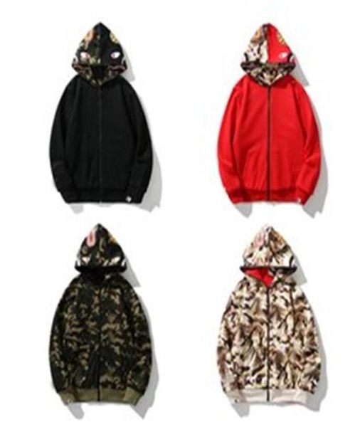 

designer mens women hoodie popular pattern sportwear camouflage zip up hoodies jacket size mxxxl 8216164, Black