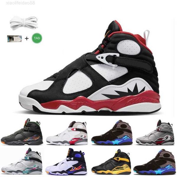 

jumpman 8 8s mens basketball shoes 3m reflective three peat south beach raid paprika countdown pack aqua taxi men trainers sports sneakers, Black