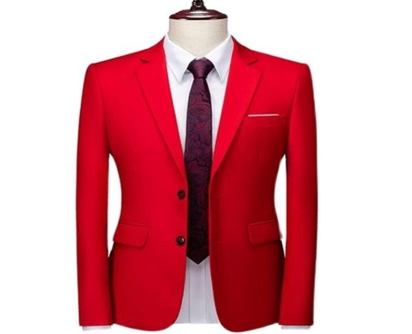 

16 colors men slim office blazer jacket fashion solid mens suit jacket wedding dress coat casual business male suit coat 6xl 220514136173, White;black