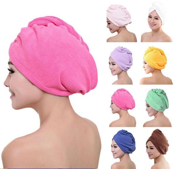 

microfiber hair drying towel wrap turban head hat bun cap shower dry microfiber bath towel a11872422