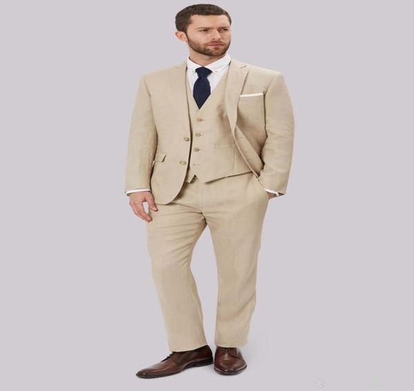 

new two buttons beige groom tuxedos notch lapel groomsmen man mens wedding suits jacketpantsvesttie 6903659335, Black;gray