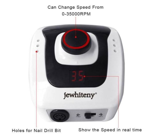 

pro electric nail drill machine apparatus for manicure pedicure with cutter nail drill art machine kit nail tool 3500020000 rpm4976481, Silver
