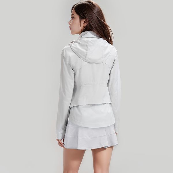 

ll yoga clothing summer outdoor sun-protective lu coat hooded shade breathable hoodie women's sports jacket top