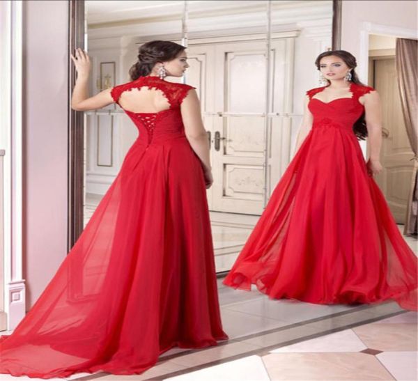 

sweetheart prom dress red chiffon evening dress with open back cap sleeves with sweep train long formal dress2401703, Black