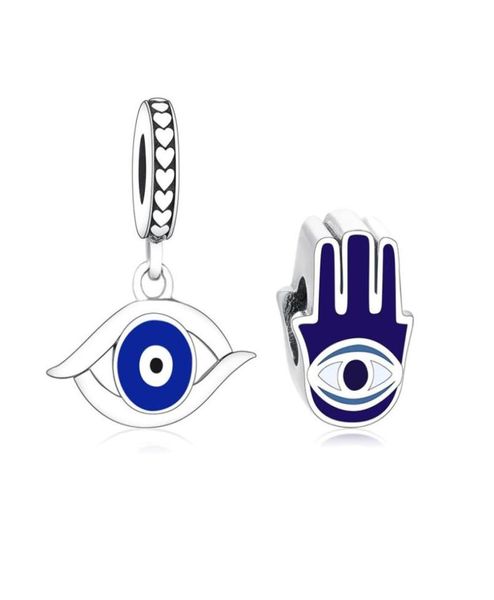 

fit original brand charm bracelet 925 sterling silver turkish blue enamel evil eye watchfull bead pendant berloque47478493664291, Black